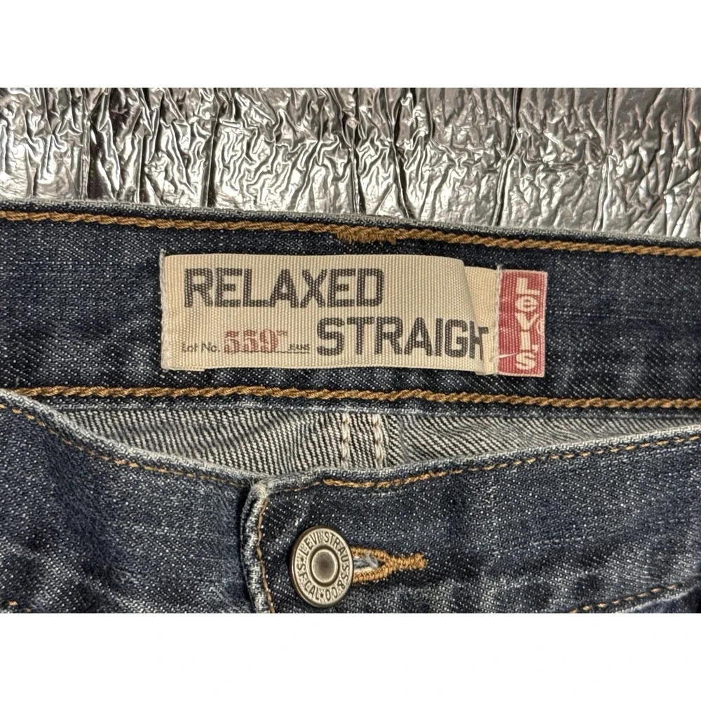 Levis 559 Relaxed Straight Mens Jeans Dark Wash Indigo Blue Denim 36x30